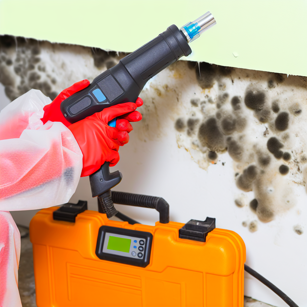 IICRC-certified mold remediation equipment and infrared camera used during Roanoke VA home inspection